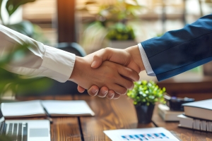 Goodby Hand Shaking of Founders After Exiting from A Business